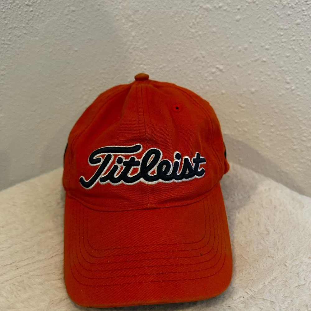 Titleist Orange Script Cap with Black Trim